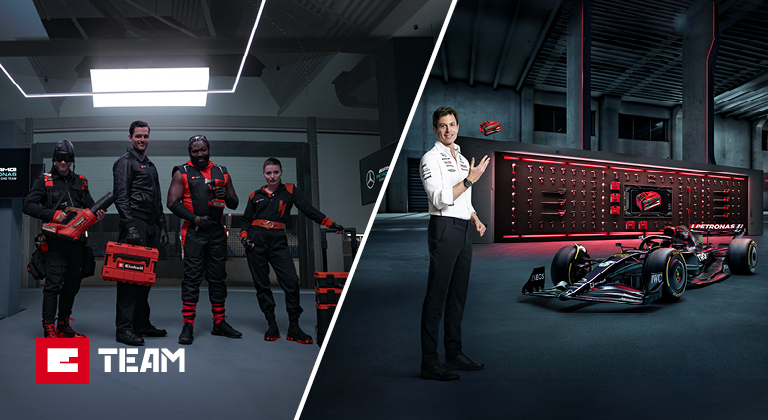 Image of campaign of Formula 1 Mercedes. 