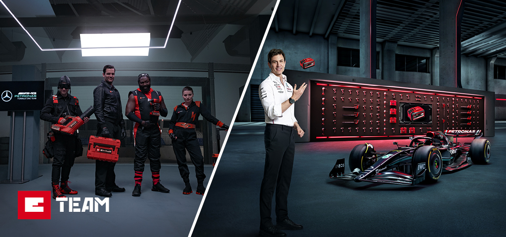 Image of campaign of Formula 1 Mercedes. 