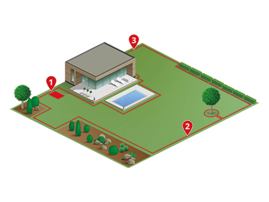 A map with obstacles for robot lawn mowers
